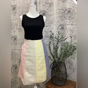 𝅺J. CREW | Vintage Multi-Colored Pinstriped Skirt
